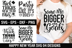 Happy New Year SVG Design - Thick Thighs New Year Vibes Product Image 1