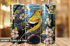 Stained Glass Embroidered Goldfinch PNG Tumbler Design Product Image 1