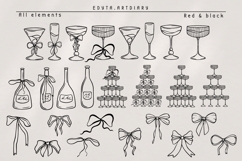 Cheers and Charms, line art fancy event elements vector art Product Image 6