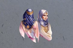 Hijabi Best Friends Clipart, Arab art, Best friends clipart Product Image 5
