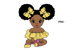 Black Baby Girl SVG Afro Puffs Pink Bows | 5 glitters collor Product Image 6