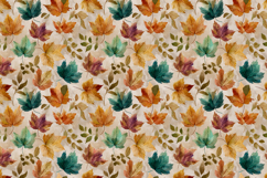 Watercolor Fall Leaves Seamless Patterns Product Image 6