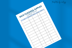 Back to School Supplies Checklist Planner | Printable Product Image 5