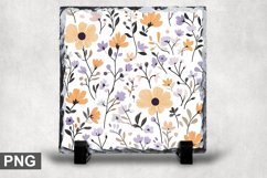 Pastel Flowers Square Sublimation Slate Design Product Image 1
