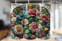 Embroidered Flowers Tumbler Wrap - High Quality 300 Dpi Product Image 1