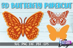 3D Butterfly Paper Cut SVG | Butterfly Paper Cut SVG Design Product Image 1