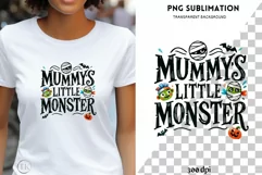 Mummy's Little Monster, Retro Halloween PNG, Digital Print Product Image 1