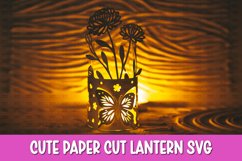 Chrysanthemum Flowers Lantern SVG I Floral paper cut Product Image 1