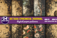 Ostara Ephemera Journal Digital Paper PNG Product Image 1
