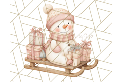Pastel Snowman Clipart PNG, Cute Soft Winter Graphics Product Image 2