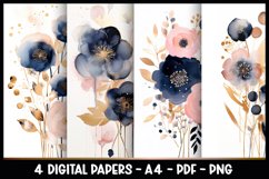 4 Digital Papers Vintage Florals I Vintage Theme Product Image 1
