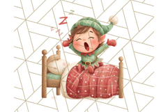Santa’s Pajama Day Clipart, Cute Christmas Bedtime PNG Product Image 2