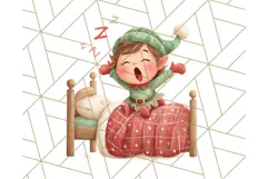 Santa’s Pajama Day Clipart, Cute Christmas Bedtime PNG Product Image 2
