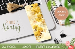Yellow Flowers Bookmark Design, Floral Bookmark Template Product Image 1