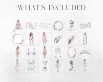 Icecapades Watercolor Clipart Set, Elegant Winter Product Image 6