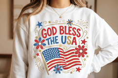 God Bless the USA PNG T-Shirt|4th of July PNG Sublimation Product Image 2