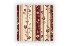 Burgundy Toile Digital Paper Pack, Vintage Floral Toile Product Image 6