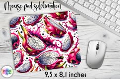 Dragon Fruit Mouse Pad, Tropical Summer Fruits Sublimation Product Image 1
