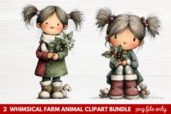 Whimsical Farm Animal Clipart | Cute Farm Animals PNG Set Product Image 1