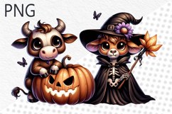 Halloween Cow Sublimation - Clipart PNG Design Product Image 1