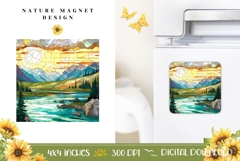 Stained Glass Nature Magnet, River Magnet Template Product Image 1