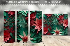 3D Christmas Flowers Wrap Tumbler Design Product Image 1