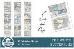 White Butterflies Junk Journal Paper Pack Product Image 6