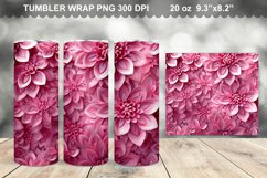 Pink 3D Flowers Tumbler Wrap Design Product Image 1
