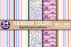 Rainbow Colors Pattern Digital Paper Background PNG Product Image 1