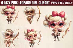 Lazy Pink Leopard girl for Clipart PNG Product Image 1