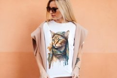 Watercolor Boho Cats Clipart Sublimation Product Image 7