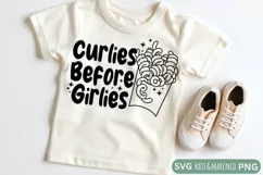 Curlies Before Girlies SVG | Funny Boy Valentine SVG PNG Product Image 1