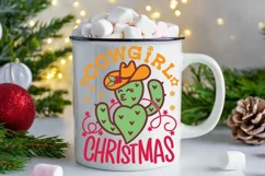 Cowgirl Christmas Cut file for Cricut Cute Cactus Christmas Product Image 7