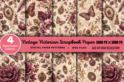 Victorian Scrapbook Paper JPG Product Image 1