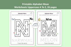 26 Page Printable Alphabet Maze Worksheets Product Image 6