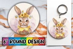 Floral Bunny Art Round Design for Product Image 1