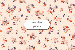 Ditsy floral seamless pattern pink purple flowers Product Image 1