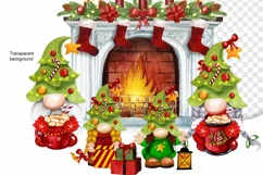 A family of dwarfs by the Christmas fireplace, Christmas Product Image 4
