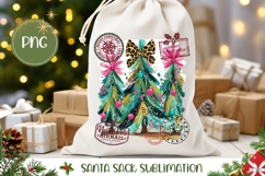 Colorful Christmas Trees Santa Sack, Christmas Tree PNG Product Image 1