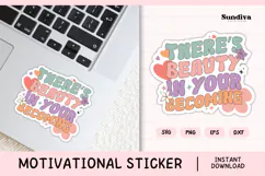 Motivational Quote Sticker SVG | There's Beauty Product Image 1
