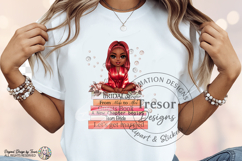 Black Bride Chibi PNG Sublimation Red Hair Chibi bride to be Product Image 7
