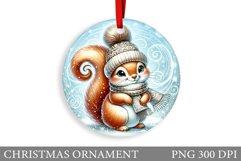 Cute Squirrel Christmas Ornament. Cute Squirrel Sublimation Product Image 1