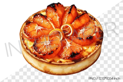 Caramelized grapefruit custard tart PNG Clipart Watercolor Product Image 1