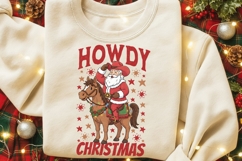 Howdy Christmas Png, Cowboy Santa Png, Western Christmas Png Product Image 7