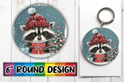 Watercolor Holiday Animals Round Design Sublimation Product Image 1