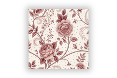 Pink French Toile De Jouy Seamless Pattern Bundle, Vintage Product Image 6