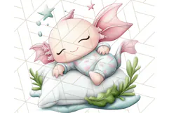 Sleeping Baby Animals PNG, Cozy Pajama Bedtime Clipart Png Product Image 2