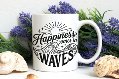 Happiness Comes In Waves Svg, Summer Vibes Svg, Beach Svg. Product Image 7