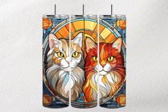 Cats Stained Glass Square Coaster - 04 Variations Product Image 2
