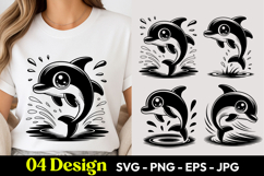 Happy Dolphin SVG PNG Product Image 1